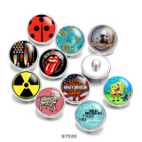 Painted metal 20mm snap buttons Harley sea turtle Cat