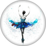 Painted metal 20mm snap buttons Dance Print