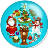Painted metal 20mm snap buttons Christmas  Snowman  Print   DIY jewelry