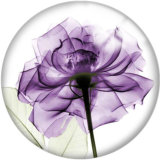 Painted metal 20mm snap buttons Flower Print