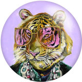 Painted metal 20mm snap buttons giraffe tiger Animal Print