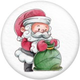 Painted metal 20mm snap buttons Christmas Snowman Santa Claus  Print   DIY jewelry