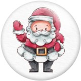 Painted metal 20mm snap buttons Santa Claus  Print   DIY jewelry