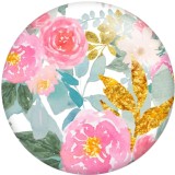 Painted metal 20mm snap buttons Colorful Flower Pattern Print   DIY jewelry