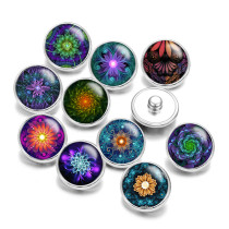 Painted metal 20mm snap buttons  Print   DIY jewelry