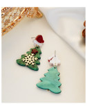 Christmas tree snowflake Christmas hat popular European and American earrings
