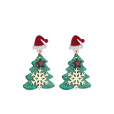 Christmas tree snowflake Christmas hat popular European and American earrings