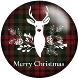 20MM Christmas Deer Print glass snaps buttons