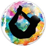 20MM yoga Print glass snaps buttons  DIY jewelry