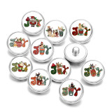 20MM Christmas  JOY  Print glass snaps buttons