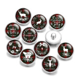 20MM Christmas Deer Print glass snaps buttons