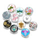 20MM Flower Nurse Lotus Print glass snaps buttons