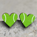 Sports accessories Heart shaped sports baseball studs Rugby football volleyball basketball wood studs