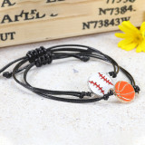 Hand woven baseball, football, basketball, volleyball alloy bracelet