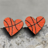 Sports accessories Heart shaped sports baseball studs Rugby football volleyball basketball wood studs