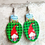 Christmas Tree Christmas earrings retro rainbow leopard plaid gingerbread man candy dwarf lamp oil acrylic