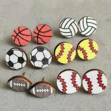 Sports accessories Heart shaped sports baseball studs Rugby football volleyball basketball wood studs