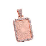 50pcs/lot internal diameter 18 * 25mm rectangular movable head with diamond bottom support, time gem necklace pendant, alloy accessories DIY