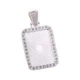 50pcs/lot internal diameter 18 * 25mm rectangular movable head with diamond bottom support, time gem necklace pendant, alloy accessories DIY