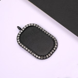100pcs/lot Alloy DIY accessories  internal diameter24 * 38mm dot diamond rectangular alloy base diamond time gem pendant