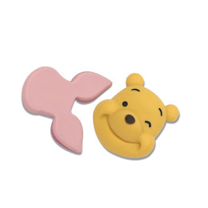 Cartoon bear pig flat bottom mobile phone case hair clip accessories diy resin accessories