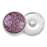 Flat round glitter resin suitable for 18MM Snaps Buttons