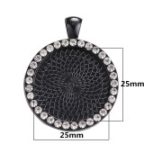 100pcs/lot Alloy Time gem internal diameter 25mm point drill round alloy base bracket diy diamond inlaid zinc alloy accessories