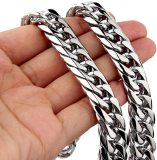 8MM New Europe and the United States new hot male love tie-in titanium steel men's bracelets Cuba chain ins square buckle necklace