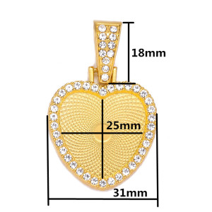 50pcs/lot Alloy internal diameter 25mm point drill heart shaped alloy movable head bottom bracket diy time gem necklace photo pendant bottom bracket jewelry
