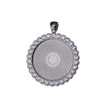 50pcs/lot Alloy internal diameter 30MM round diamond inlaid alloy bottom bracket pendant diy time gem accessories bottom bracket
