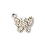 10pcs/lot  High-quality Alloy Colorful diamond butterfly bracelet, clavicle chain, ankle chain, female jewelry pendant, alloy electroplating accessories