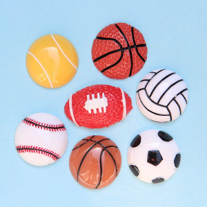 Basketball, baseball, volleyball, flat bottom mobile phone case, hair clip, headdress, diy resin accessories