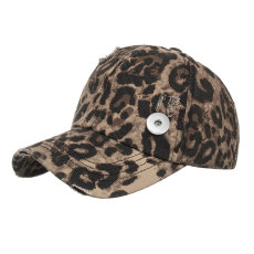 Leopard Print Tiger Print Ponytail Baseball Cap Haircut Cap Peaked Cap Sun Hat  18mm Snaps button jewelry wholesale