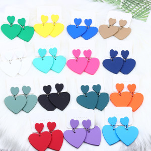 15 color big love spray paint earrings earrings temperament acrylic simple earrings Valentine's Day