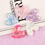 Sequins love flat bottom mobile phone case hair clip accessories diy resin accessories