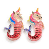 Cartoon Hippocampal unicorn flat bottom mobile phone case hair clip accessories DIY resin accessories