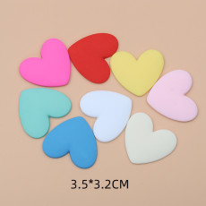 Colorful love Heart flat bottom mobile phone case hair clip accessories DIY resin accessories