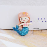 Cartoon The Mermaid Princess flat bottom mobile phone case hair clip accessories DIY resin accessories
