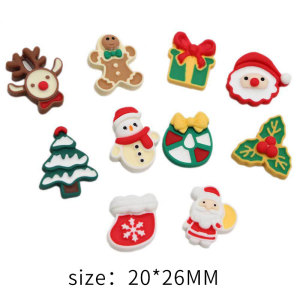 Christmas Snowman Santa Claus flat bottom mobile phone case hair clip accessories DIY resin accessories