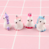 Cartoon Unicorn flat bottom mobile phone case hair clip accessories DIY resin accessories