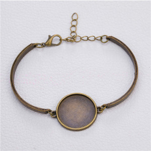 100pcs/lot Alloy  jewelry accessories diy, inner diameter 20MM, 25MM, round time, precious stone bottom support bracelet