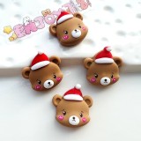 Christmas Deer Santa Claus flat bottom mobile phone case hair clip accessories DIY resin accessories