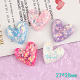 Sequins love flat bottom mobile phone case hair clip accessories diy resin accessories