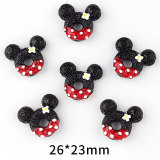 Cartoon Minnie doughnuts flat bottom mobile phone case hair clip accessories DIY resin accessories