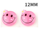 12MM Shiny pink smiling face expression resin ornaments Snaps Buttons