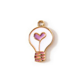 10pcs/lot  High-quality Alloy Love bulb cartoon pendant earring bracelet female diy pendant alloy electroplating oil dripping accessories
