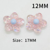 12MM Cartoon Barbie Bright Pink Flower Minnie resin ornaments Snaps Buttons
