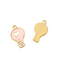 10pcs/lot  High-quality Alloy Love bulb cartoon pendant earring bracelet female diy pendant alloy electroplating oil dripping accessories