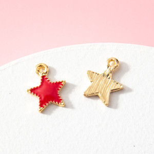10pcs/lot  High-quality Alloy Diy alloy electroplating oil dripping accessories colorful star pendant pendant bracelet small pendant