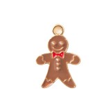10pcs/lot  High-quality Alloy Gingerbread Man Christmas Cartoon Necklace Pendant Bracelet diy pendant Alloy oil dripping accessories
